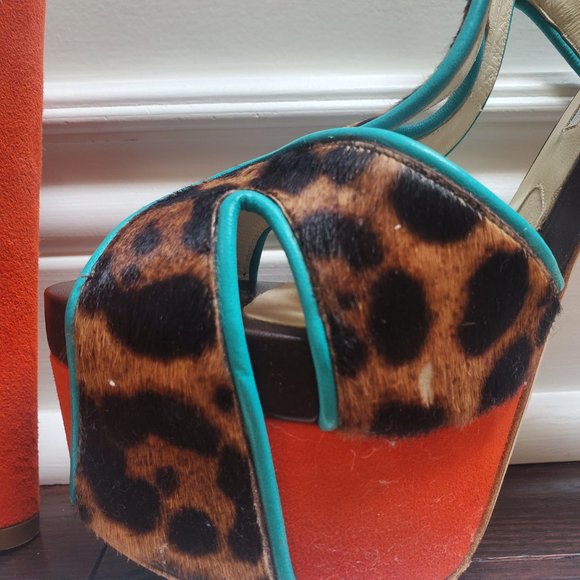 Brian Atwood Brigitte Platform Shoe. US 8.5 / IT 38.5. Multicolour. - Picture 7 of 7